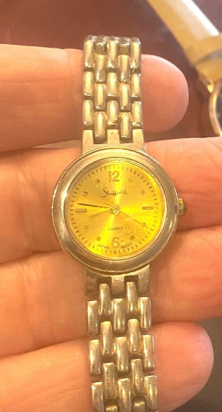 Women's 22mm Silver Tone Sheffield Watch, Champagne Tone Face
